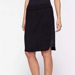 Eileen Fisher Tropical Suiting Silk Panel Skirt Black XL